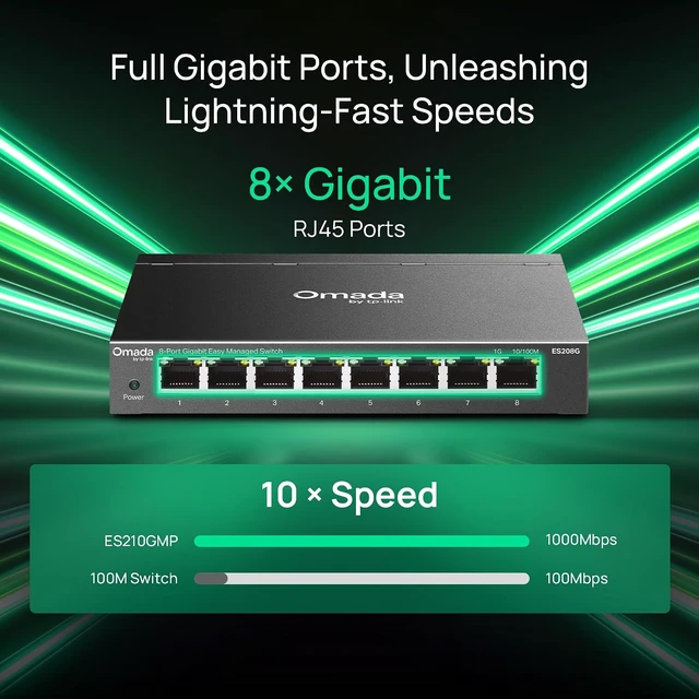 Alt view image 2 of 7 - Omada ES208G, 8 Port Gigabit Easy Managed Switch