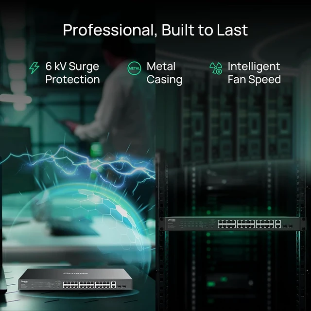 Alt view image 4 of 7 - Omada ES228GMP, 24 Port Gigabit Easy Managed PoE Switch