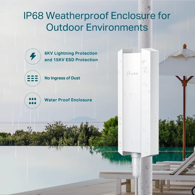 Alt view image 2 of 7 - Omada AX3000 Outdoor Wireless Access Point, w/PoE Injector(EAP650-Outdoor)