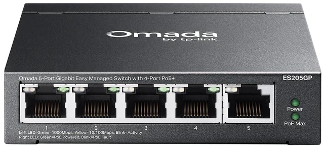 Main image of Omada ES205GP, 5 Port Gigabit Easy Managed PoE Switch