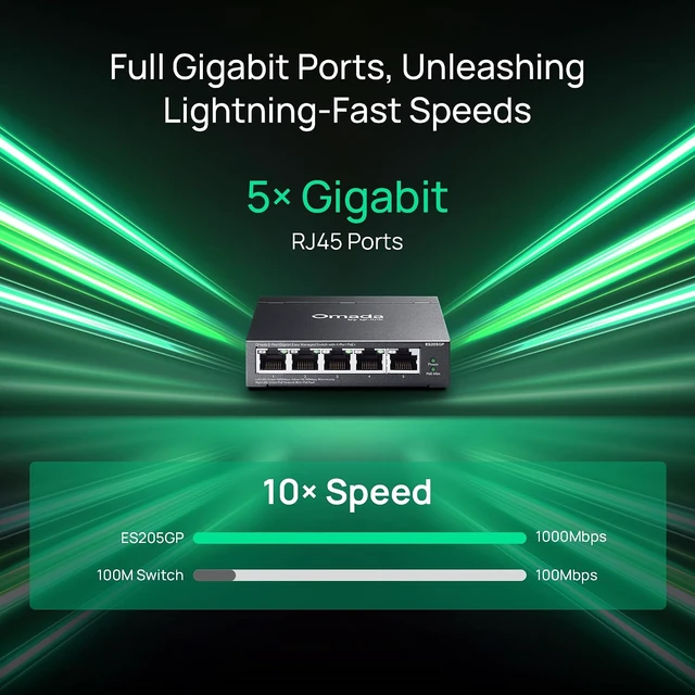 Alt view image 2 of 7 - Omada ES205GP, 5 Port Gigabit Easy Managed PoE Switch