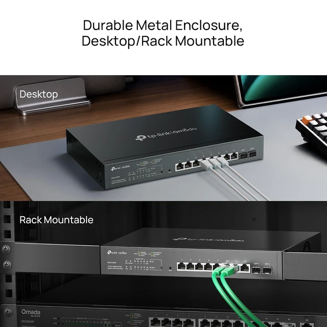 Alt view image 5 of 7 - TL-SG2210MP | Jetstream 10 Port Gigabit Smart Managed PoE switch | 8 PoE+ Ports @ 150W, 2 SFP Slots | Omada SDN Integrated | PoE Recovery | IPv6 | Static Routing | Limited Lifetime Protection