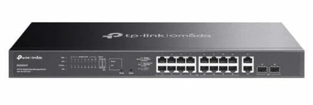 Main image of Omada 20-Port Gigabit Easy Managed Switch, 16-Port PoE+, 250W PoE Budget, 2X Gigabit RJ45+2 x Gigabit SFP, Auto Recovery, Port Separation, SDN, VLAN, Central Cloud Management (ES220GMP)