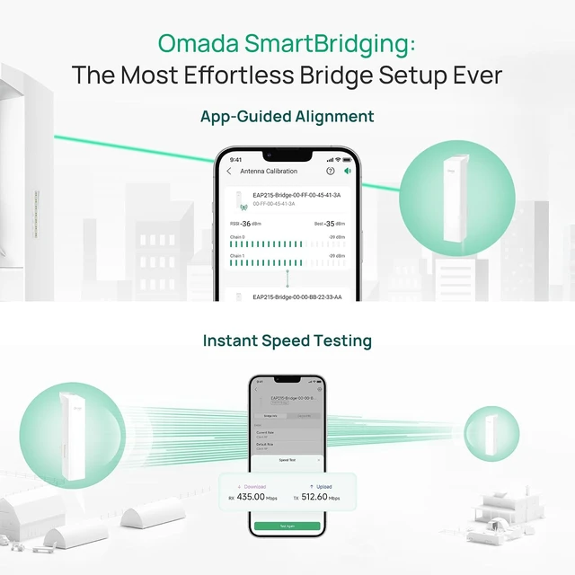 Alt view image 5 of 7 - Omada 5GHz AC867 Wireless Bridge, 5km Distance, Gigabit(EAP215-Bridge KIT)