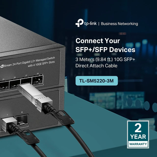 Alt view image 2 of 6 - Omada 10G SFP+ DAC Cable, 3m(10ft), Universal Compatible(SM5220-3M)