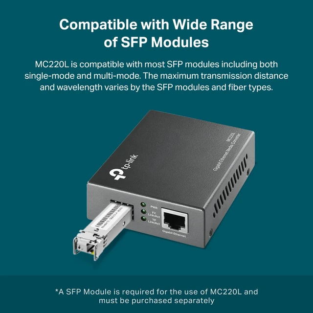 Alt view image 6 of 7 - Omada Gigabit SFP to RJ45 Media Converter(MC220L)
