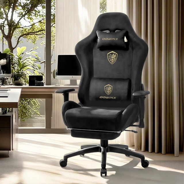 Alt view image 2 of 7 - Big and Tall Gaming Chair with Suede Fabric Breathable