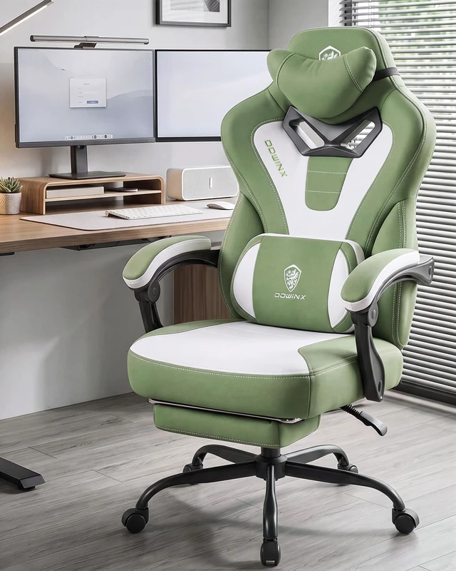 Alt view image 2 of 7 - Big and Tall Gaming Chair for Adults with Footrest, Massage Lumbar