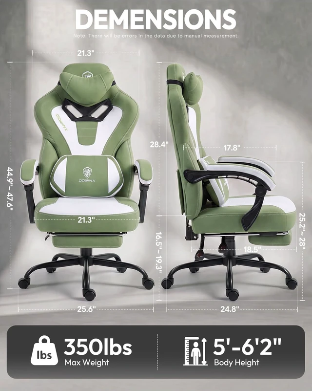 Alt view image 3 of 7 - Big and Tall Gaming Chair for Adults with Footrest, Massage Lumbar