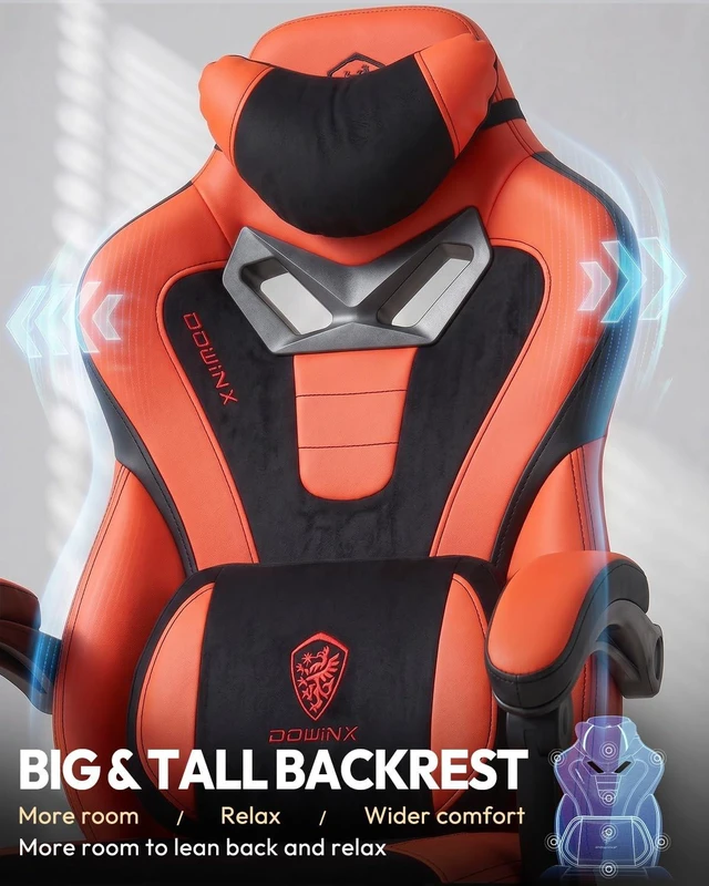 Alt view image 5 of 7 - Big and Tall Gaming Chair for Adults with Footrest, Massage Lumbar