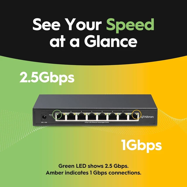 Alt view image 6 of 7 - 8-Port 2.5G Ethernet Switch (APEX2008) 160Gbps Unmanaged Multi-Gig Network Switch, Fanless Silent Plug & Play Setup, Wall-Mountable Metal Housing for Home, Office & Gaming