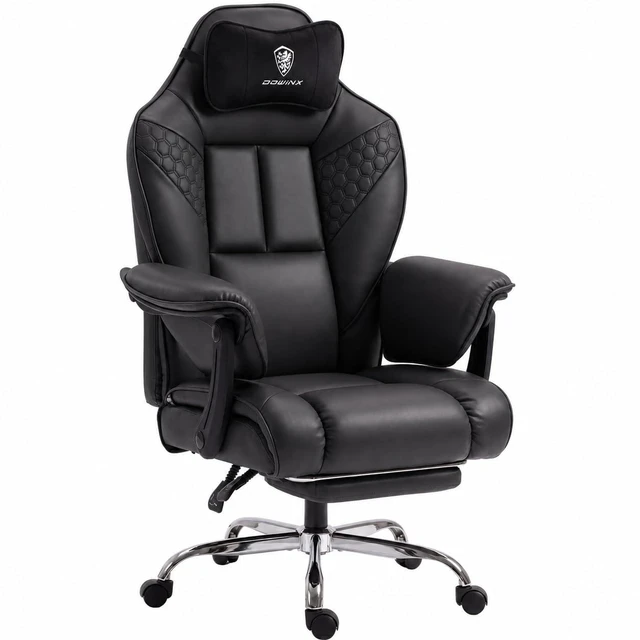Main image of Big and Tall Gaming Chair with Footrest for Home Office 500LBS Black