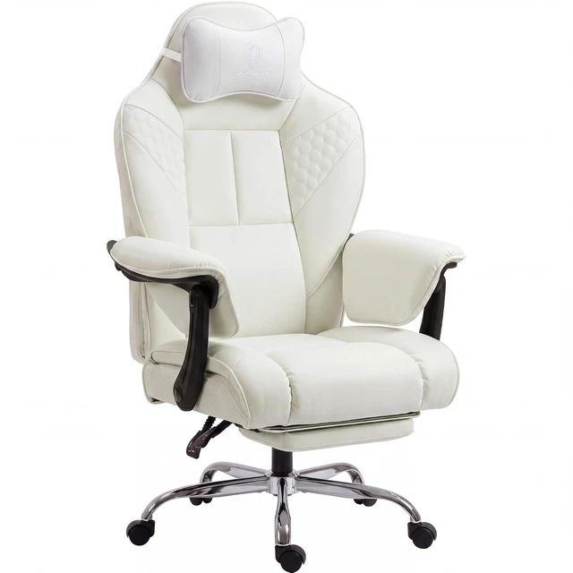 Main image of Big and Tall Gaming Chair with Footrest for Home Office 500LBS Snow