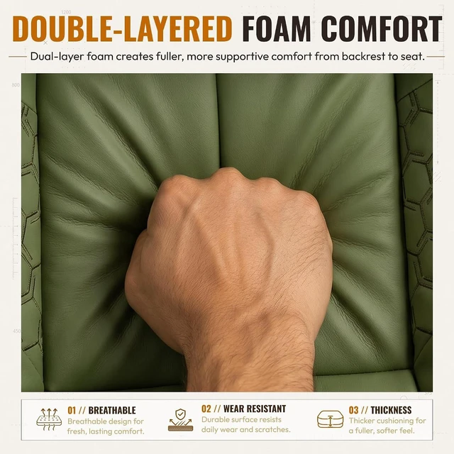 Alt view image 5 of 7 - Big and Tall Gaming Chair with Footrest for Home Office 500LBS Green