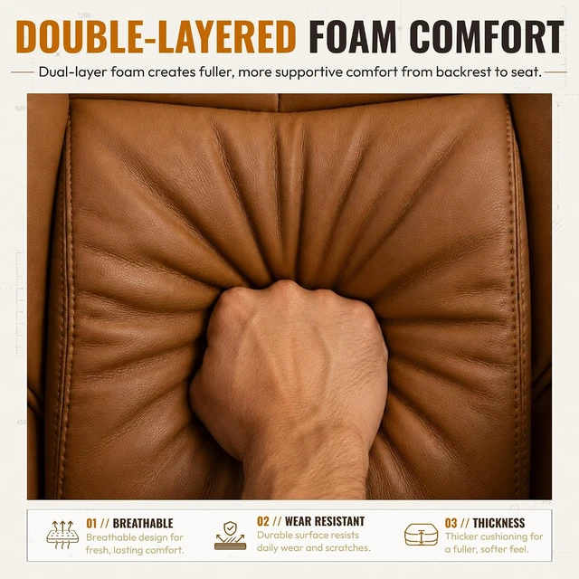Alt view image 5 of 7 - Big and Tall Gaming Chair with Footrest for Home Office 500LBS Brown