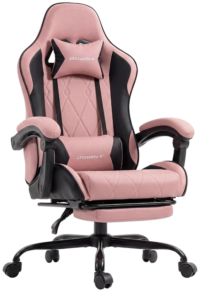 Main image of Gaming Chair with Footrest, Ergonomic Office Chair, Pink