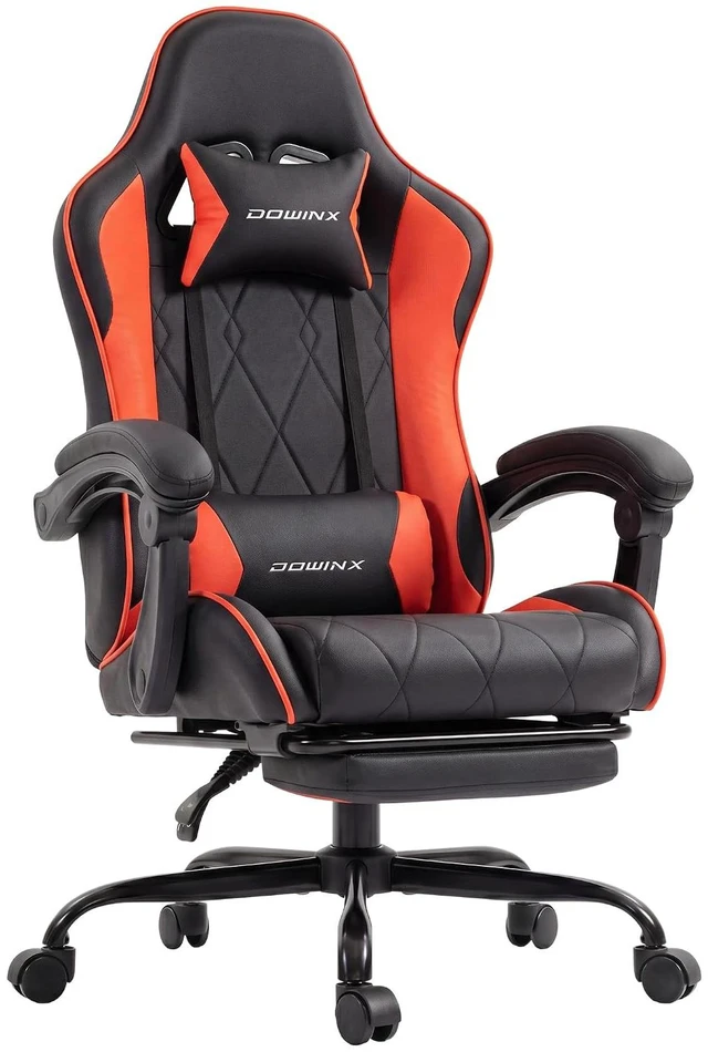 Main image of Gaming Chair with Footrest, Ergonomic Office Chair, Red