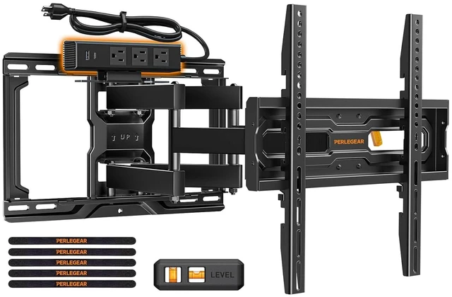 Main image of Full Motion TV Wall Mount with Power Strip for 2774 Inch TVs