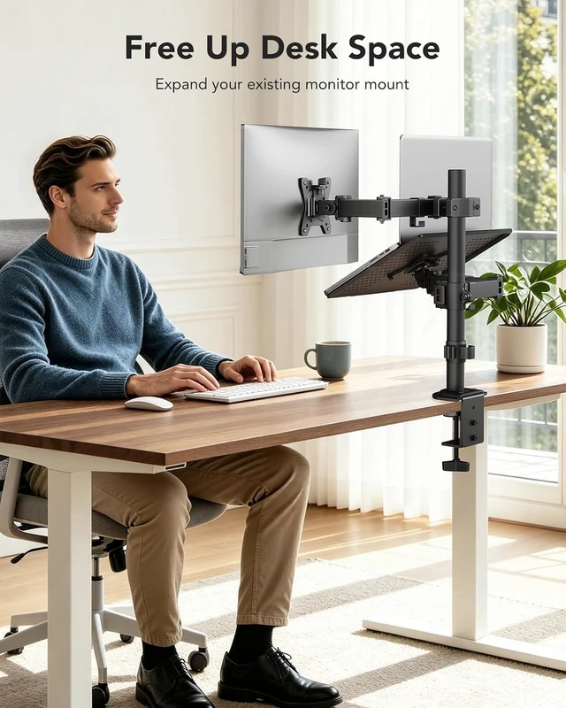 Alt view image 6 of 7 - Pole Mount Monitor Arm for 13-32" Screens, Pole Not Included