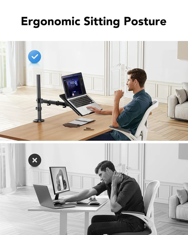 Alt view image 4 of 7 - Laptop Desk Mount - 17' to 32' Monitor Arm