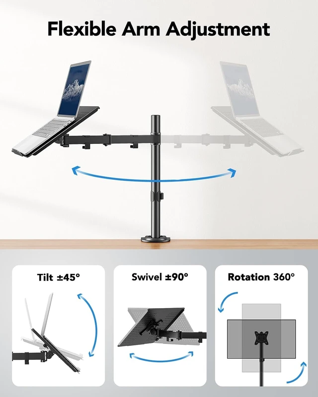 Alt view image 5 of 7 - Laptop Desk Mount - 17' to 32' Monitor Arm