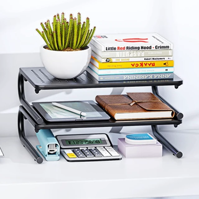 Alt view image 5 of 7 - Monitor Riser for Desk, Laptop Stand with Vented Steel Shelf, 2 Pack