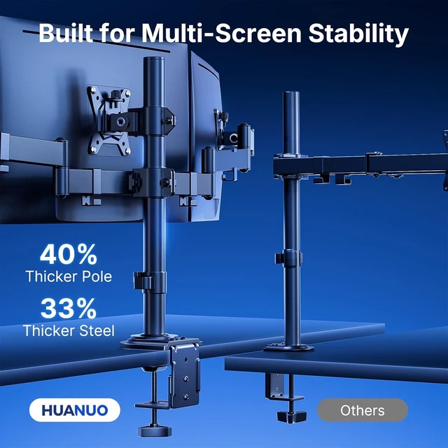 Alt view image 4 of 7 - Triple Monitor Mount for 13-27 Inch Screens