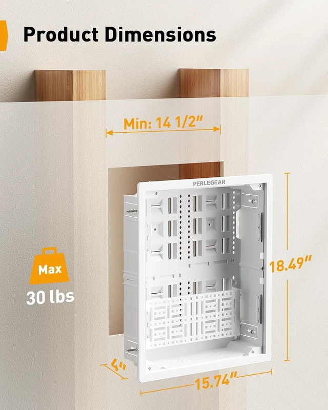 Alt view image 5 of 7 - 17 in-Wall Media Box, Electrical Box, Cable Management Kit