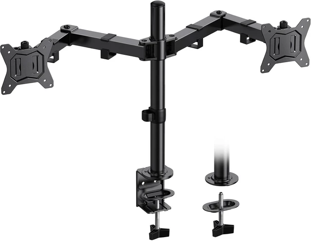 Main image of Dual Monitor Mount for 2 Monitors up to 32 inches, Heavy Duty Dual Monitor Stand Holds up to17.6lbs, Dual Monitor Arm with Height Adjustable Tilt Swive Rotate, VESA Hole 75mm or 100mm