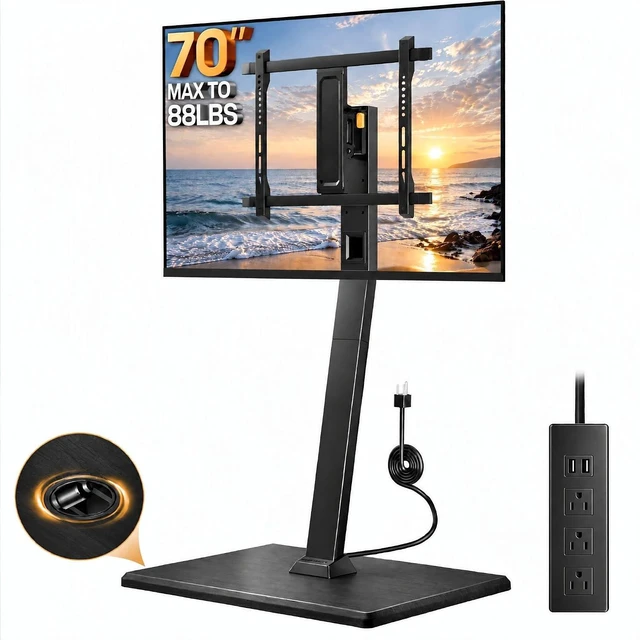 Main image of Rolling TV Stand with Power Outlet for 3270 inch TVs