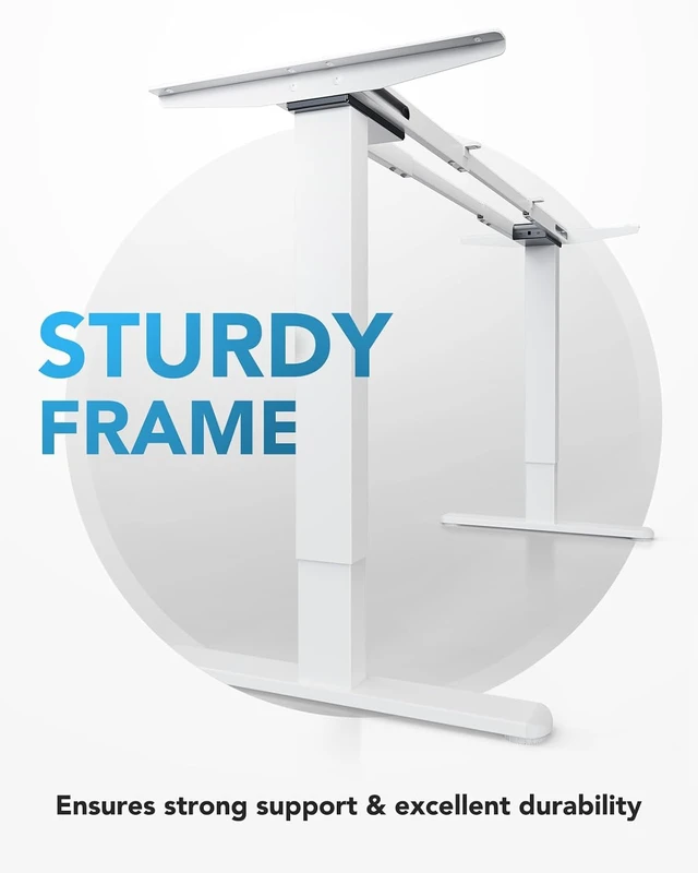 Alt view image 4 of 7 - Dual Motor Electric Standing Desk Frame, 265 lb Capacity, Black