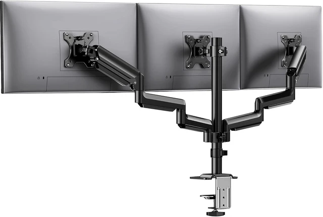 Main image of Triple Monitor Mount for 13-27 inch Computer Screens, Gaming 3 Monitor Desk Mount with Arm Holds 19.8lbs, Triple Monitors Stand with Tilt, Swivel, Rotation, VESA 75x75, 100x100mm