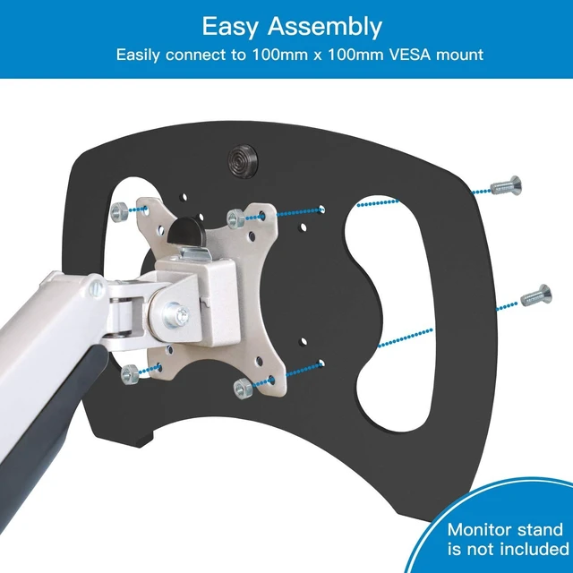 Alt view image 2 of 7 - Laptop Tray Steel Notebook Holder for Monitor VESA Mount Stand Fits VESA 100x100 mm Mounting Holes with M4 Screws, 22lbs Capacity with Vented Cooling Platform