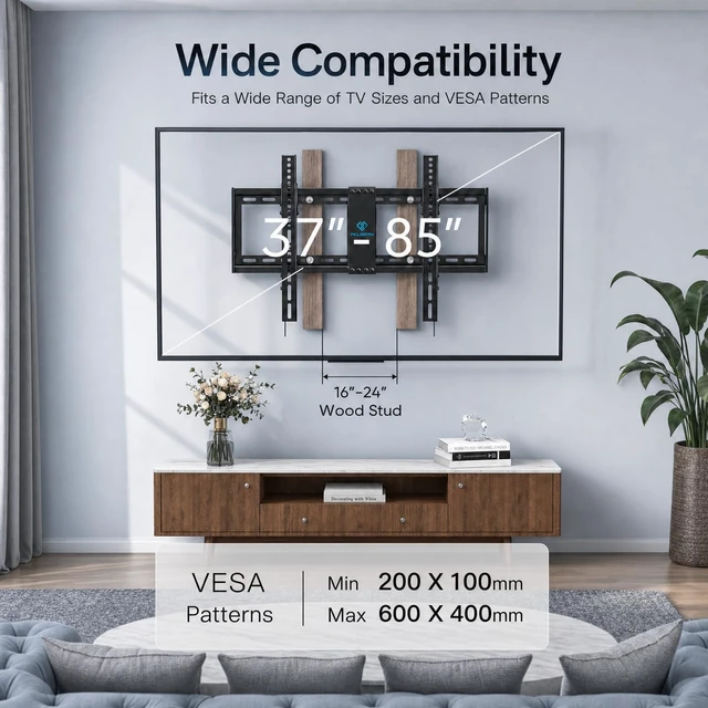 Alt view image 2 of 7 - Tilting TV Wall Mount for 3785 inch TVs up to 132 lbs