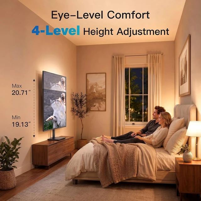 Alt view image 4 of 7 - Swivel TV Stand for 32-75 inch TVs to 99lbs with Legs