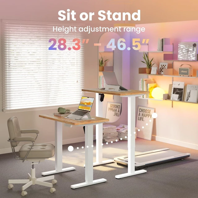 Alt view image 4 of 7 - 32x19 Inch Small Electric Standing Desk, Adjustable Height