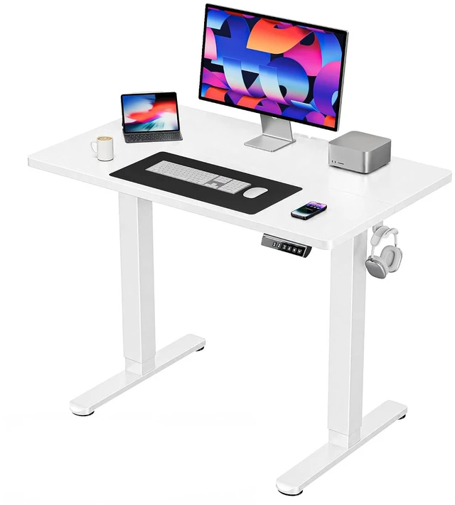 Main image of 40x24 Inch Electric Standing Desk, Height Adjustable, White