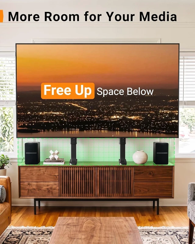 Alt view image 7 of 7 - TV Stand Legs with Power Outlet for 3890 Inch TVs
