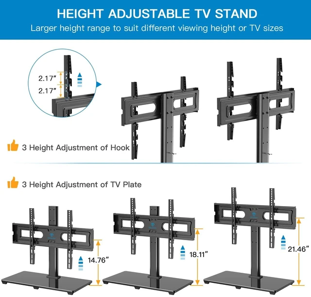 Alt view image 4 of 7 - Tabletop TV Stand for 32-82 inch TVs