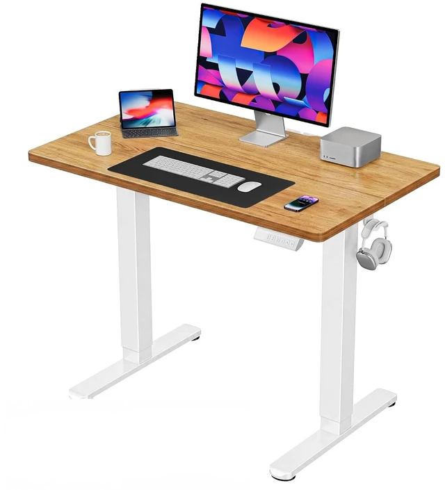 Main image of 40x24 Inch Electric Standing Desk, Adjustable, Light Vintage Brown