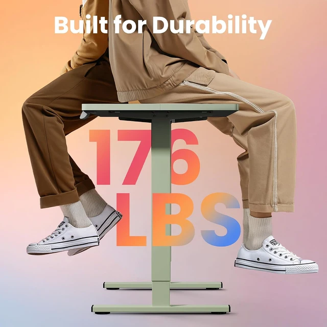 Alt view image 7 of 7 - 32x19 Inch Small Electric Standing Desk, Adjustable, Sage Green