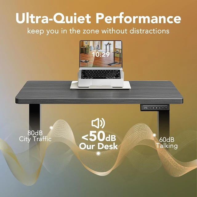 Alt view image 4 of 7 - 32x19 Inch Small Electric Standing Desk, Adjustable, Grey