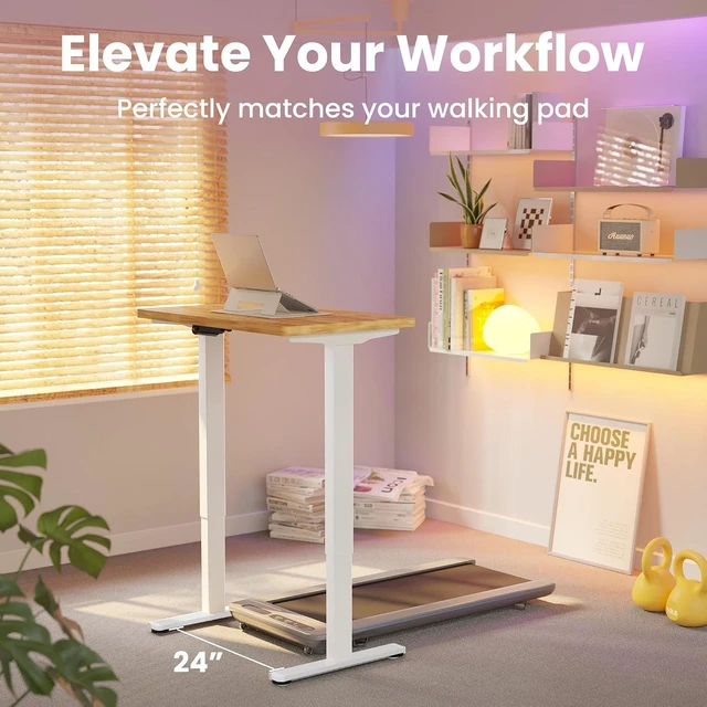 Alt view image 6 of 7 - 32x19 Inch Small Electric Standing Desk, Adjustable Height