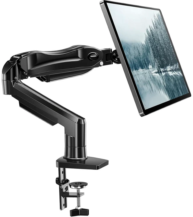 Main image of FlowLift Single Monitor Mount, 13 to 32 Inch Monitor Arm, Adjustable Monitor Stand, Vesa Mount with Clamp and Grommet Base - Fits 4.4 to 19.8lbs LCD Computer Monitors