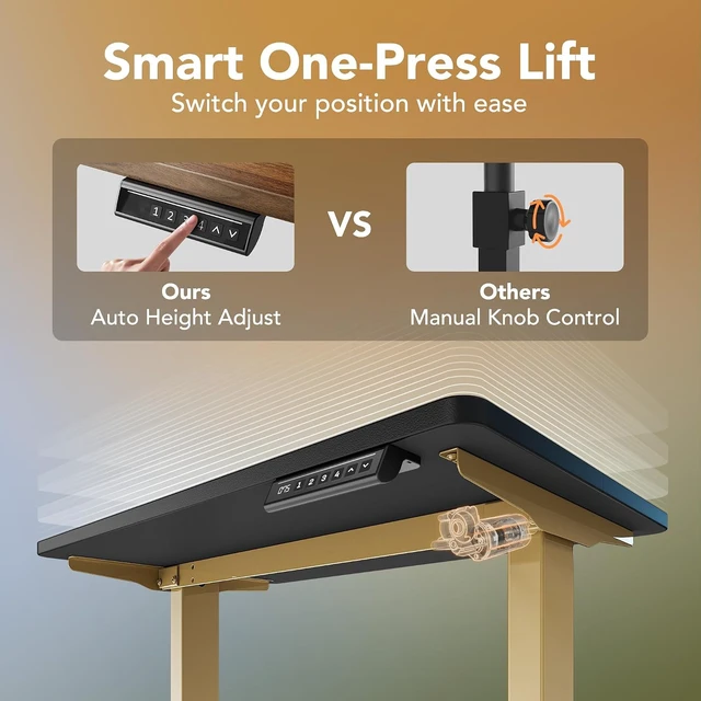 Alt view image 4 of 7 - 48x24 Inch Electric Standing Desk, Height Adjustable
