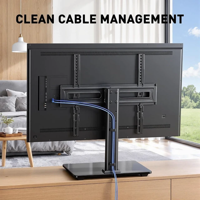 Alt view image 6 of 7 - TV Stand Legs for 32-65 inch TVs, Table Top TV Stand up to 88 lbs, Height Adjustable Television TV Mount, Universal TV Leg Base for Living Room & Bedroom (32-65 Inch with Swivel)