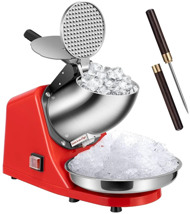 Main image of Electric Ice Shaver Crusher Machine Red 143lbs/hr