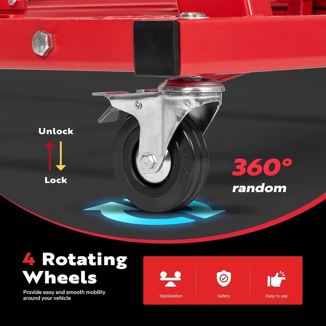 Alt view image 4 of 7 - Topside Automotive Engine Creeper, 400LBS Capacity