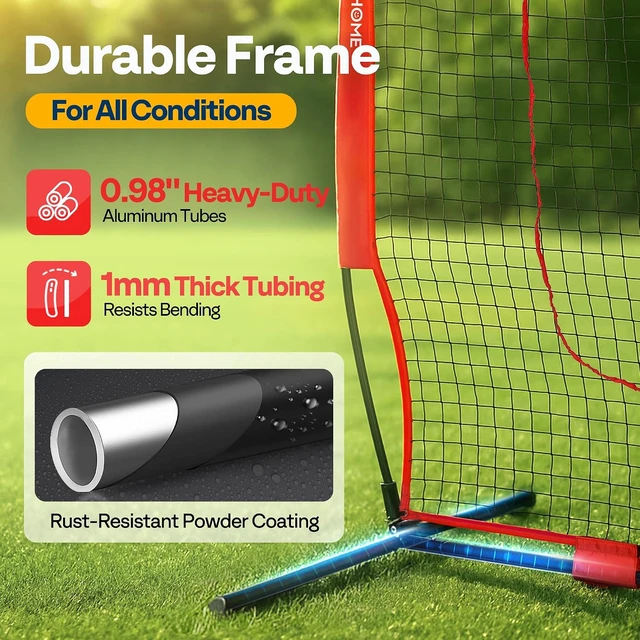 Alt view image 2 of 7 - Baseball & Softball Training Net with Batting Tee, 7 x 7 ft.