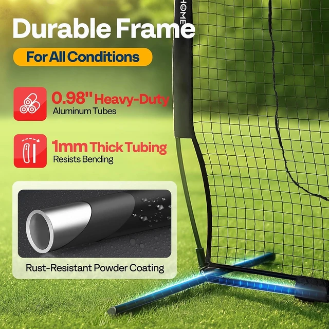 Alt view image 2 of 7 - Baseball & Softball Training Net with Batting Tee, 7 x 7 ft.